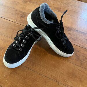 M. Gemi Alpi genuine shearling lined black suede sneakers.  EU 38.5 (US8)